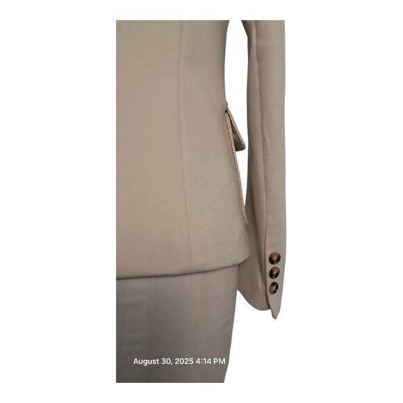 Women’s Light Tan Blazer Size S Office Workwear Classic Suit Jacket Clean Soft - Picture 8 of 9